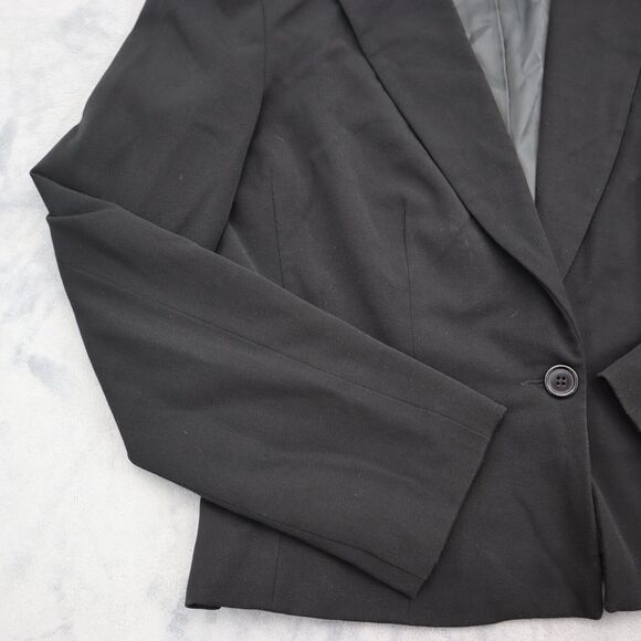 View Suit Womens 12 Black Skirt Suit Notch Lapel Single Breasted Blazer - Picture 11 of 16